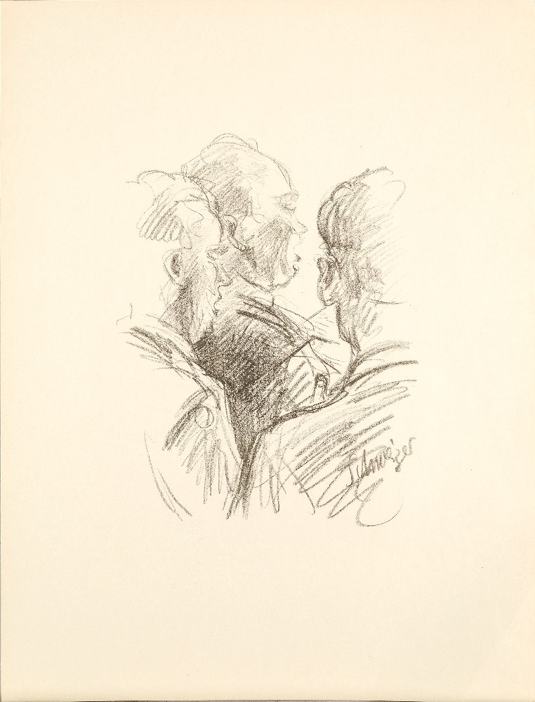 Adolf Hildenbrand, German 1881-1944- Blumenstrauß in Vase vor Landschaft; etching, signed and - Image 4 of 4