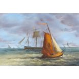 Ronald Cavalla, British b.1940- Marine scenes; oils on board, five, ea. signed, ea. 9x12.5cm., (