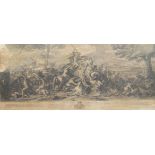 Jean Audran, French 1667-1756- Alexander attacking Perseus, after Charles le Brun; etching and