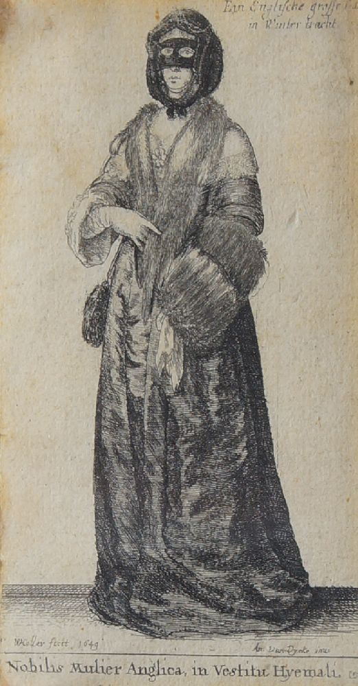 Wenceslaus Hollar, Czech 1607-1677- Nobilis Mulier Aulica Anglica in Vestitu Hiemali, after Sir - Image 5 of 5