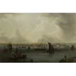 Charles Henry Mottram, British 1807-1876- Boston, after John William Hill; hand-coloured etching and