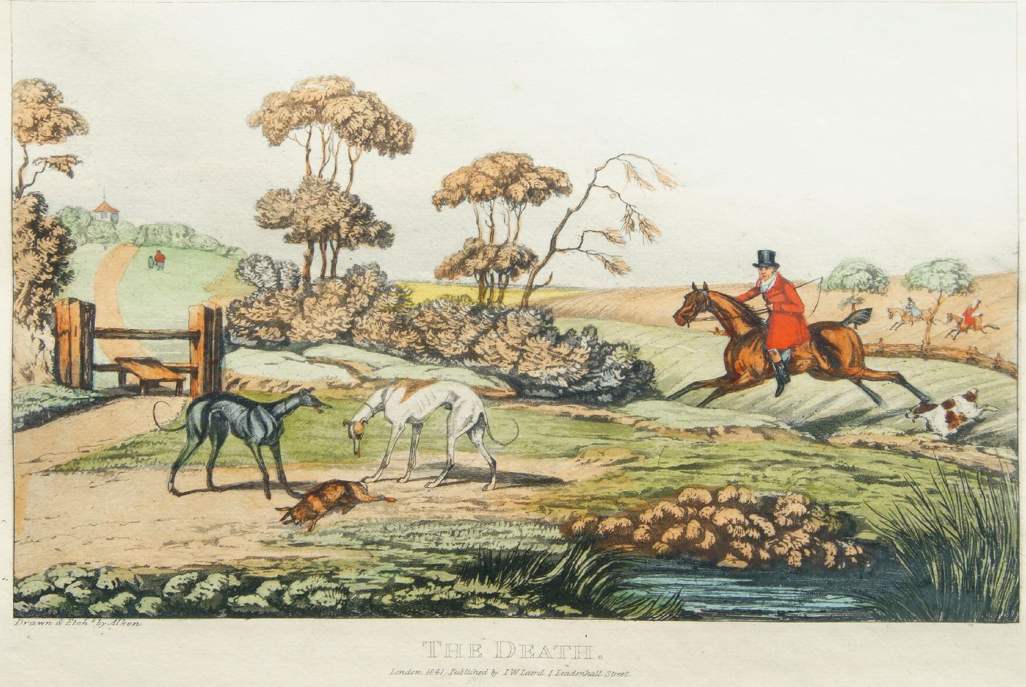 Robert Havell Jnr, British 1793 - 1878- Partridge Shooting, near Windsor; hand-coloured aquatint,