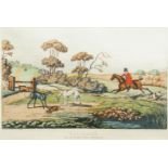 Robert Havell Jnr, British 1793 - 1878- Partridge Shooting, near Windsor; hand-coloured aquatint,