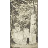 Thomas Stothard RA, British 1755-1834- An illustration for 'Betsy Thoughtless'; pencil and grey wash