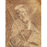 Follower of Cornelius Galle, Flemish 1576-1650- Portrait sketch of a Saint, possibly St Philip;