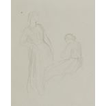 George Frederic Watts OM RA, British 1817-1904- Studies of Women, 1850s; pencil on paper, 22.2 x