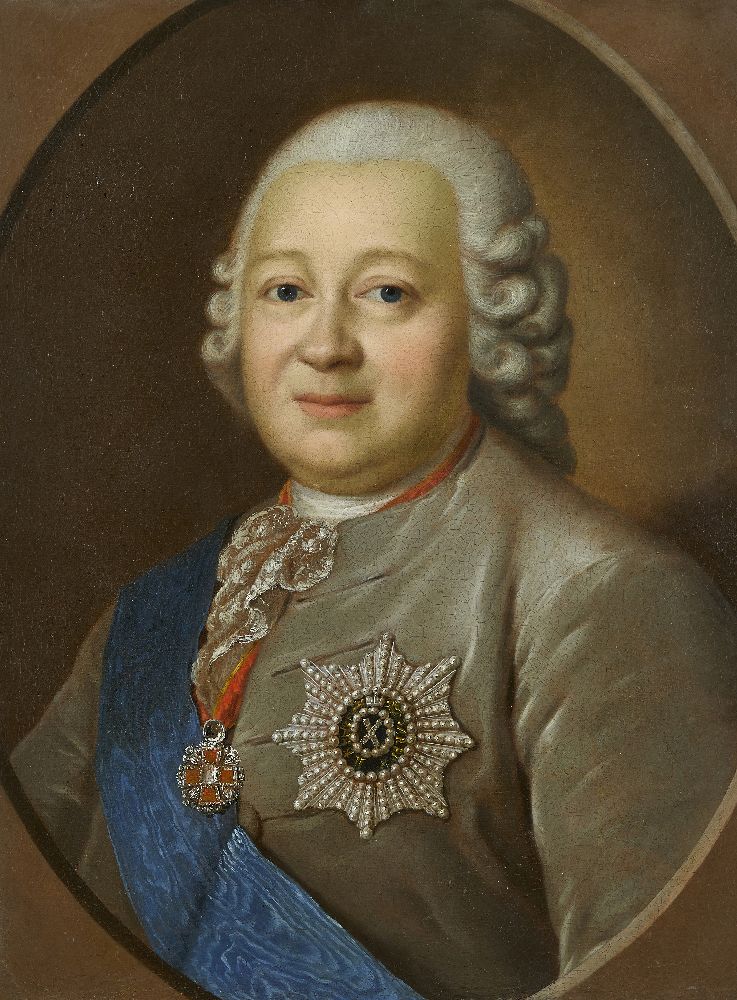 Fedor Stepanovich Rokotov, Russian 1735-1808- Portrait of Count Nikita Ivanovich Panin; oil on