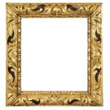 A Florentine Carved and Gilded Florentine Frame, 19th Century- with leaf ogee sight, pierced foliate