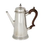 A Victorian silver bachelor's coffee pot, London, c.1887, John Aldwinckle & Thomas Slater, of