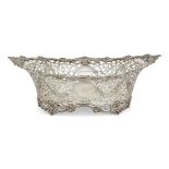 A pierced Edwardian silver basket, London, c.1905, C. S. Harris & Sons Ltd., designed in oval form