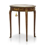 A Louis XV style kingwood and ormolu mounted bijouterie table, early 20th century, the oval and