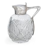 A Russian silver mounted cut glass decanter, Grachev Brothers, St Petersburg, assay master Yakov