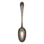 A George I Hanoverian pattern silver spoon, London, c.1725, probably William Soame, the oval bowl