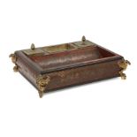 An early Victorian ormolu and brass-mounted tortoiseshell 'Boulle' marquetry inkstand, by Edward