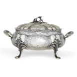 A Portuguese or Brazilian soup tureen,the underside stamped prata 833 for silver, lid unmarked, of