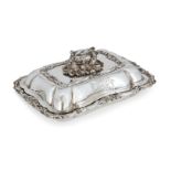 A George IV silver entrée dish and cover, London, c.1829, William Ker Reid, of rectangular form,