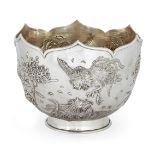 An Edwardian silver punch/rose bowl, London, c.1905, C. F. Hancock & Co., of circular form with