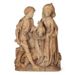 An oak group of Salome with the head of St John, in the early 16th century Netherlandish style, 20th