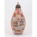 A Japanese vase, 19th Century, decorated with scenes of samurai in a landscape and floral motifs