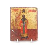 A Russian icon of a saint, possibly Matthew or Paul, 19th Century, depicted standing full length