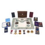 Masonic Interest: A collection of mainly silver gilt Masonic jewels, to various recipients including