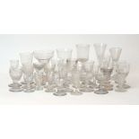 A large group of stemmed drinking glasses, 18th-20th century, to include wine, cordial, ale,