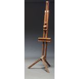 An adjustable artist's wooden easel, on tripod supports, 203cm highPlease refer to department for