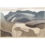 John Brunsdon ARCA, British 1933-2014- Snowdon and Towards Seatown; two etchings with aquatint in