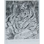 Dr Leonard McComb RA, British 1930-2018- Siberian Tiger; etching, signed, titled and numbered 48/50,