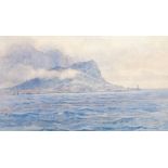 British School, early 20th century- View of Gibraltar; watercolour, titled, 14.3 x 24 cm. Please