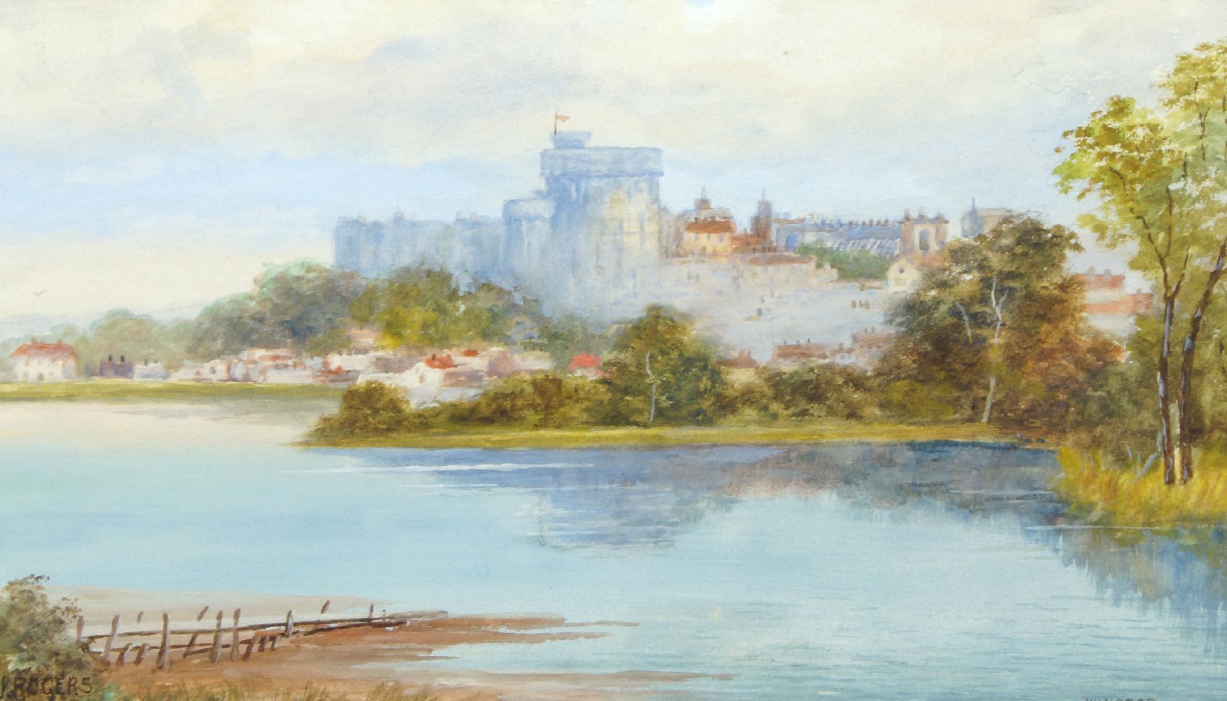 J. Rogers, British, mid 20th century- Windsor Castle; watercolour, signed and titled, 20.5 x 35 cm