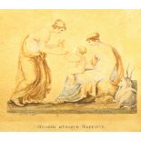 Mary Macintosh, British School, early 19th century- Nymphs Nursing Bacchus; watercolour, signed