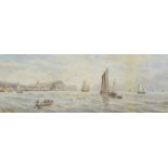 Charles Frederick Allbon ARE, British 1856-1926- Fishing boats off the coast of Cornwall;