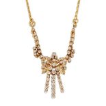 A diamond necklace, the faceted belcher-link neckchain suspending a brilliant-cut diamond cluster