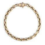 An 18ct two colour gold bracelet, of fancy belcher link design, clasp defective, London hallmarks,