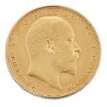 An Edward VII sovereign, 1908Please refer to department for condition report