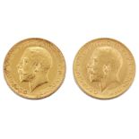 Two George V sovereigns 1911, 1912 (2) Please refer to department for condition report