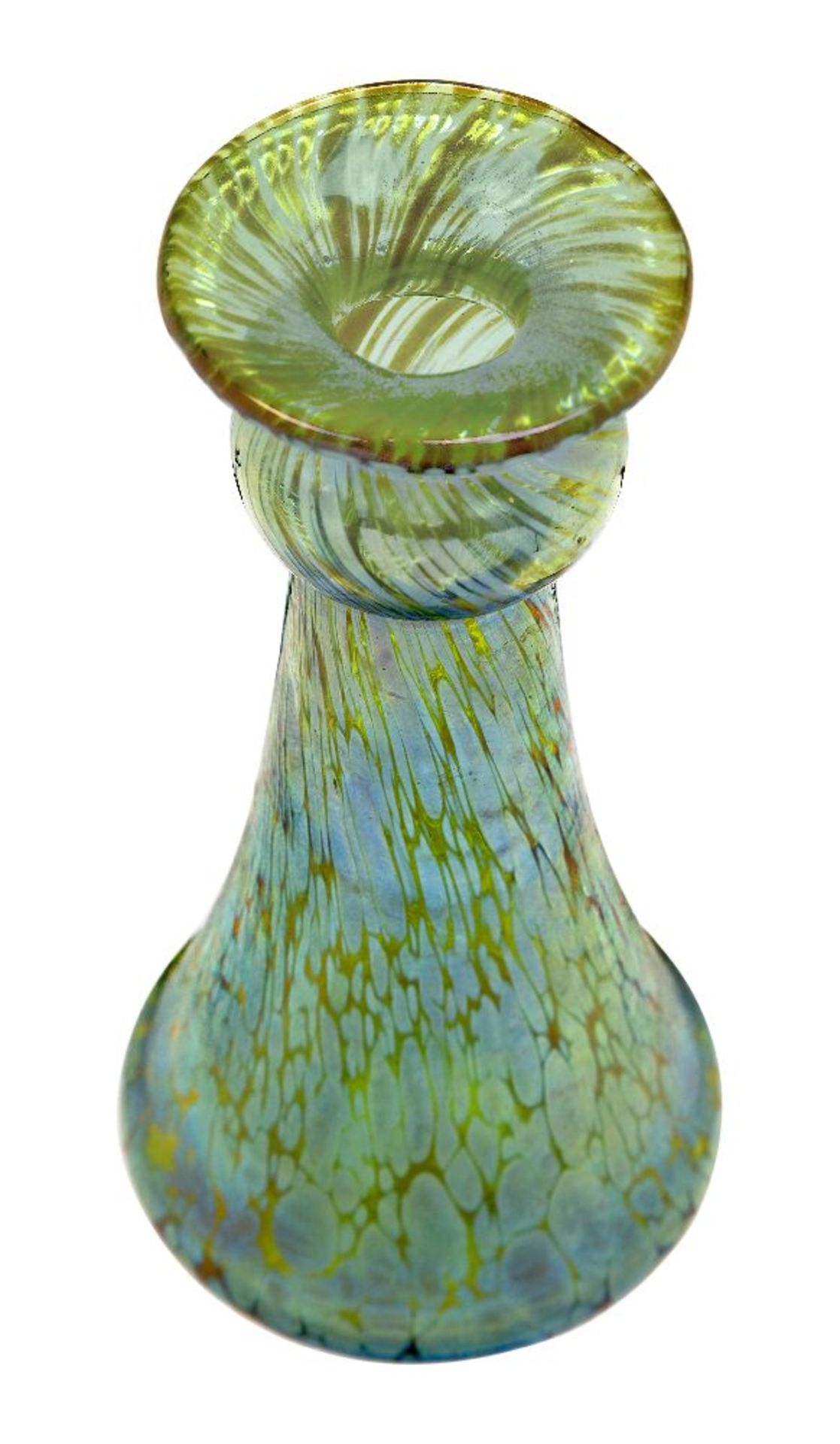 Loetz (Austrian), a matched pair of iridescent Creta Papillon glass vases, c.1900, ground out - Bild 2 aus 3