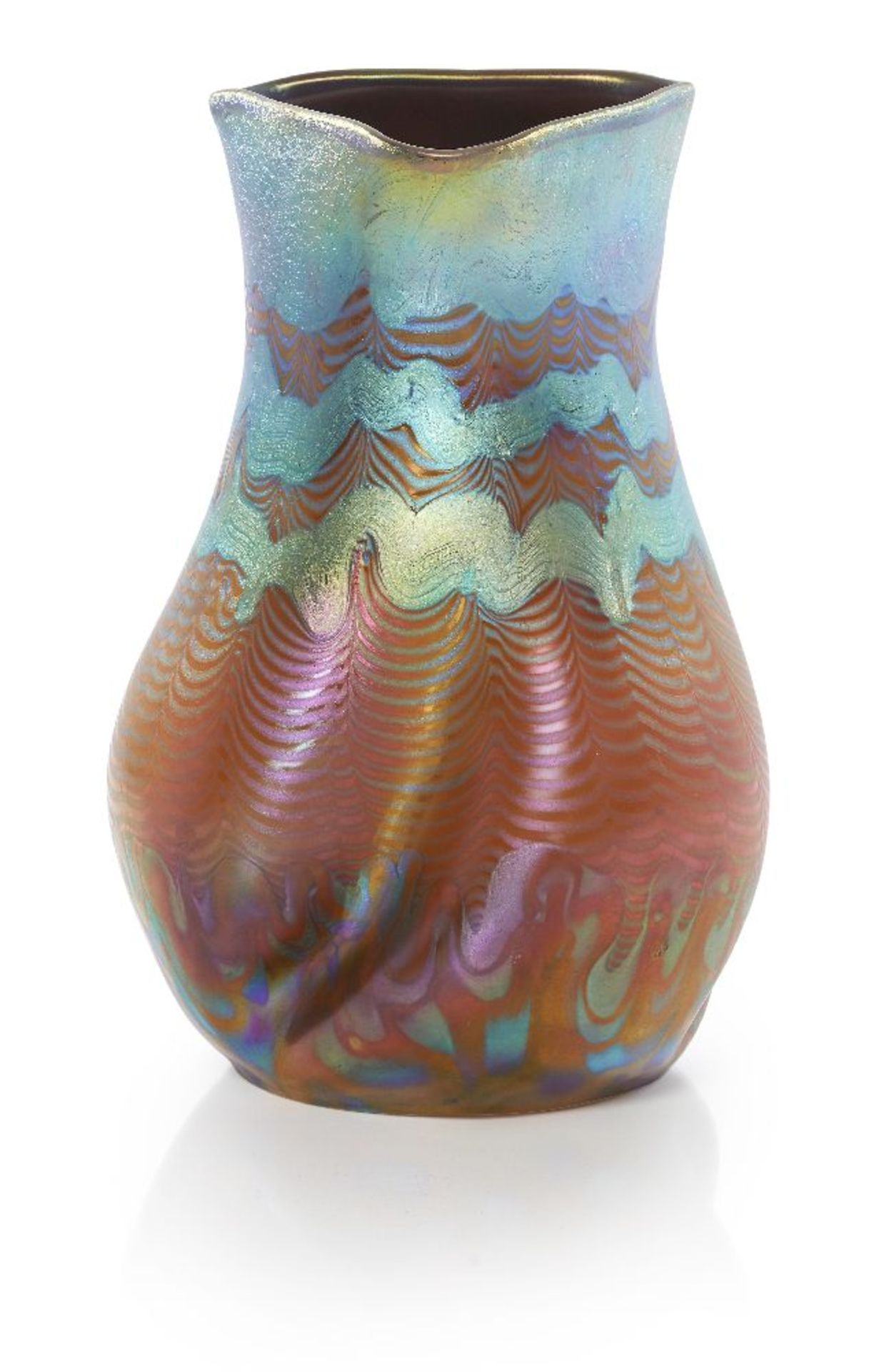 Loetz (Austrian), an iridescent Phaenomen glass vase, c.1902, PG 85/5032, engraved ‘Loetz Austria’
