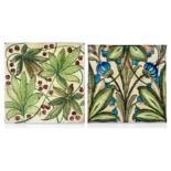 William de Morgan (British 1839-1917), a 'six-inch' tile decorated with a floral pattern, Early