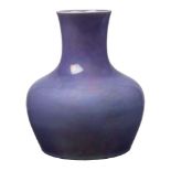 Ruskin Pottery (British 1898-1935), a ceramic mauve lustre vase, Impressed 1921, Ruskin England,