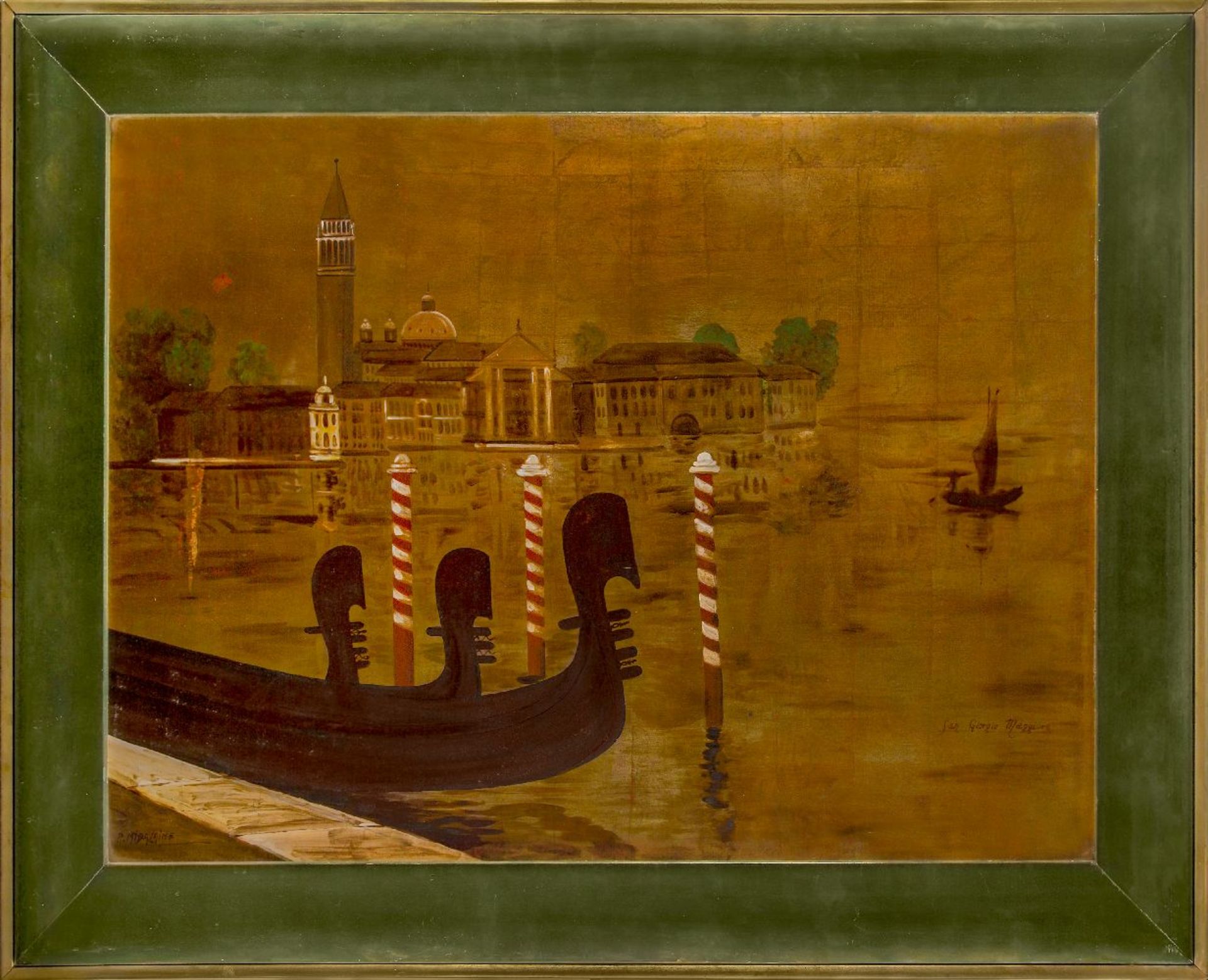 Roger Midavaine (1922-2000), lacquer on board with polychrome painted details, c.1950/60, signed and