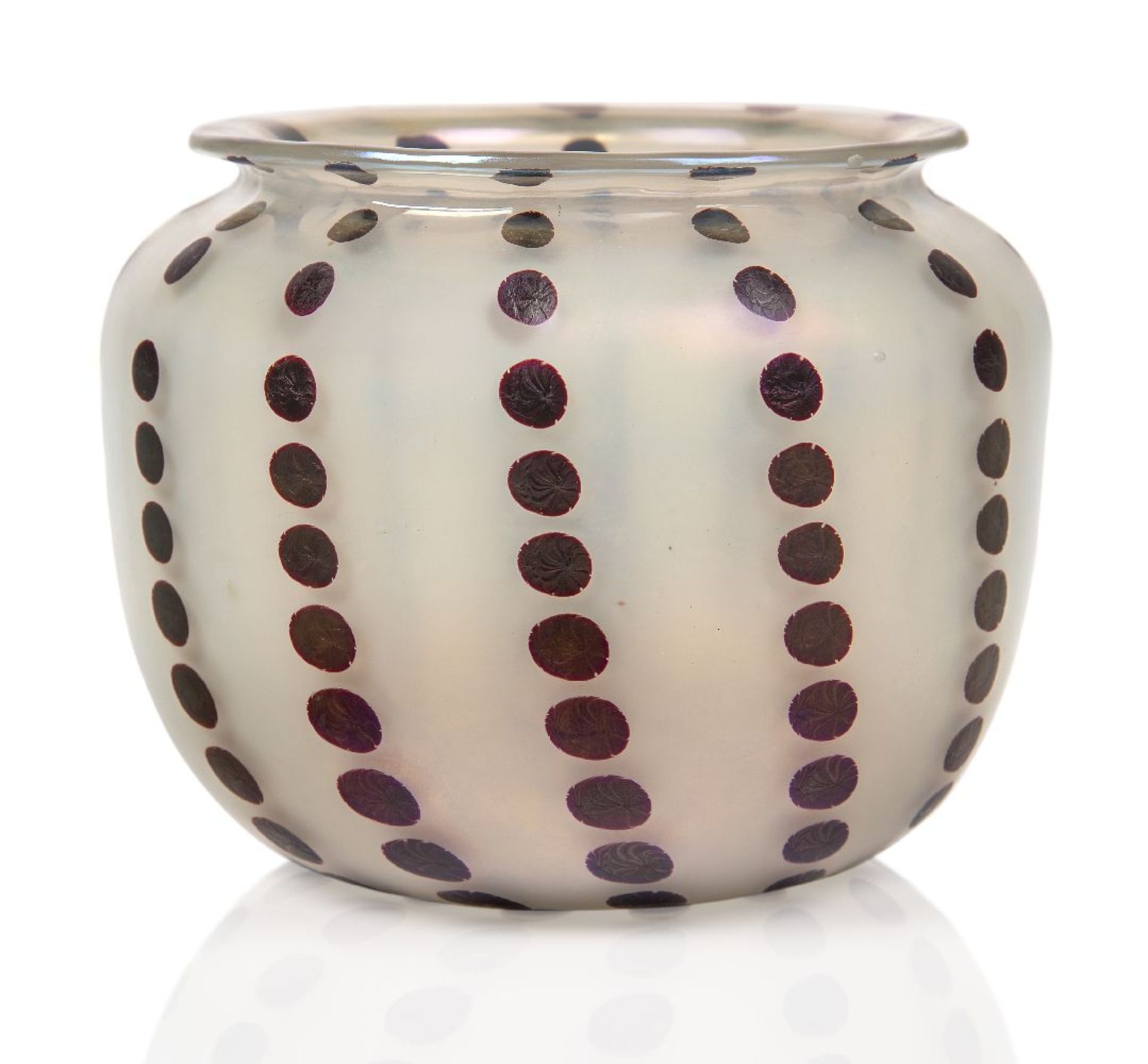 A Secessionist opalescent glass vase in the manner of Koloman Moser, Early 20th Century, unmarked,