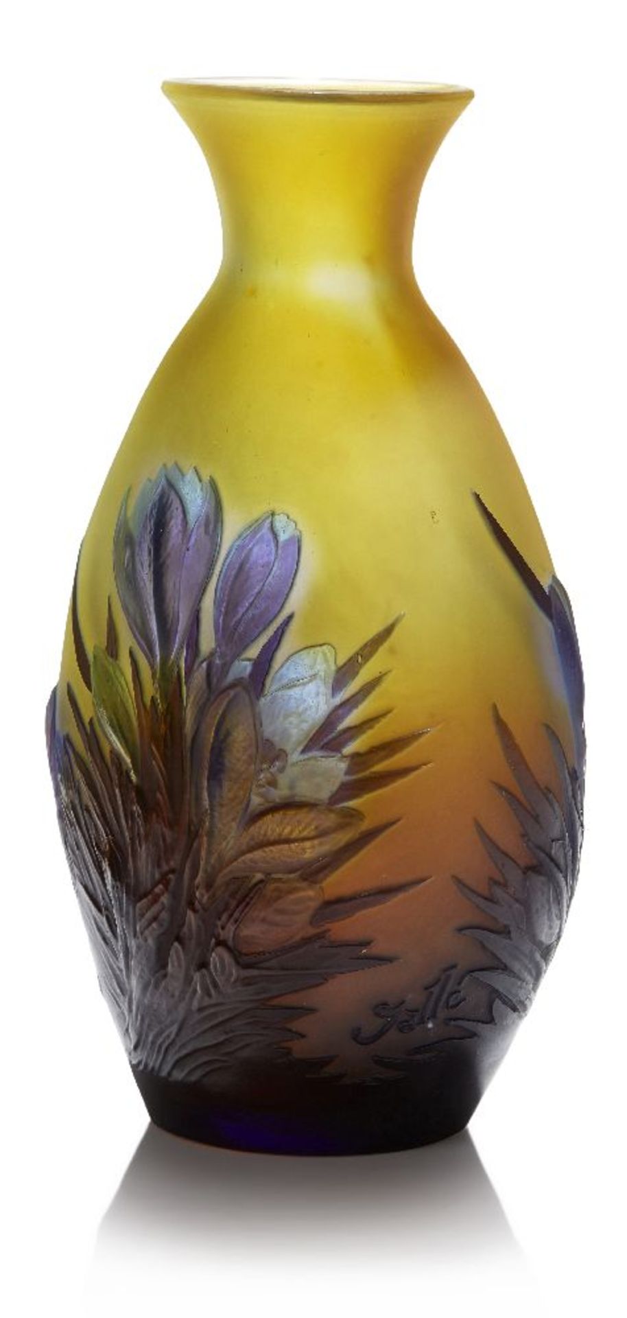 Gallé (French), a mould-blown double overlay ‘crocus’ vase, c.1925, cameo signature Gallé, The - Bild 4 aus 4