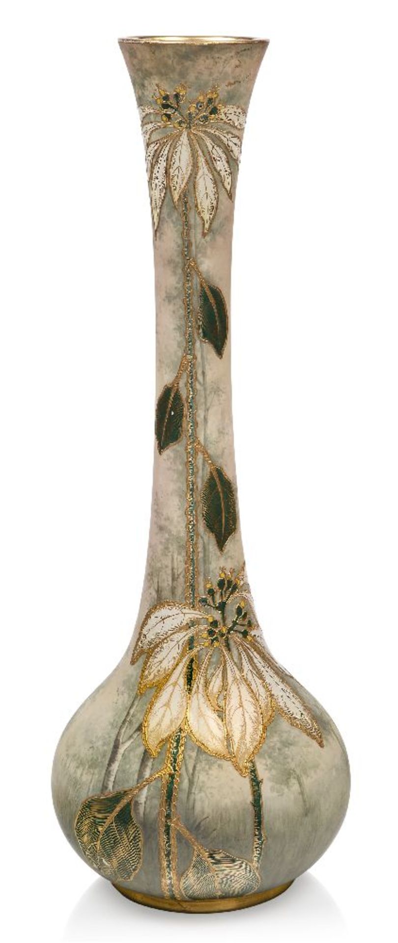 Royal Bonn (German 1755-1931), a tall ceramic vase, Early 20th Century, printed maker's marks,