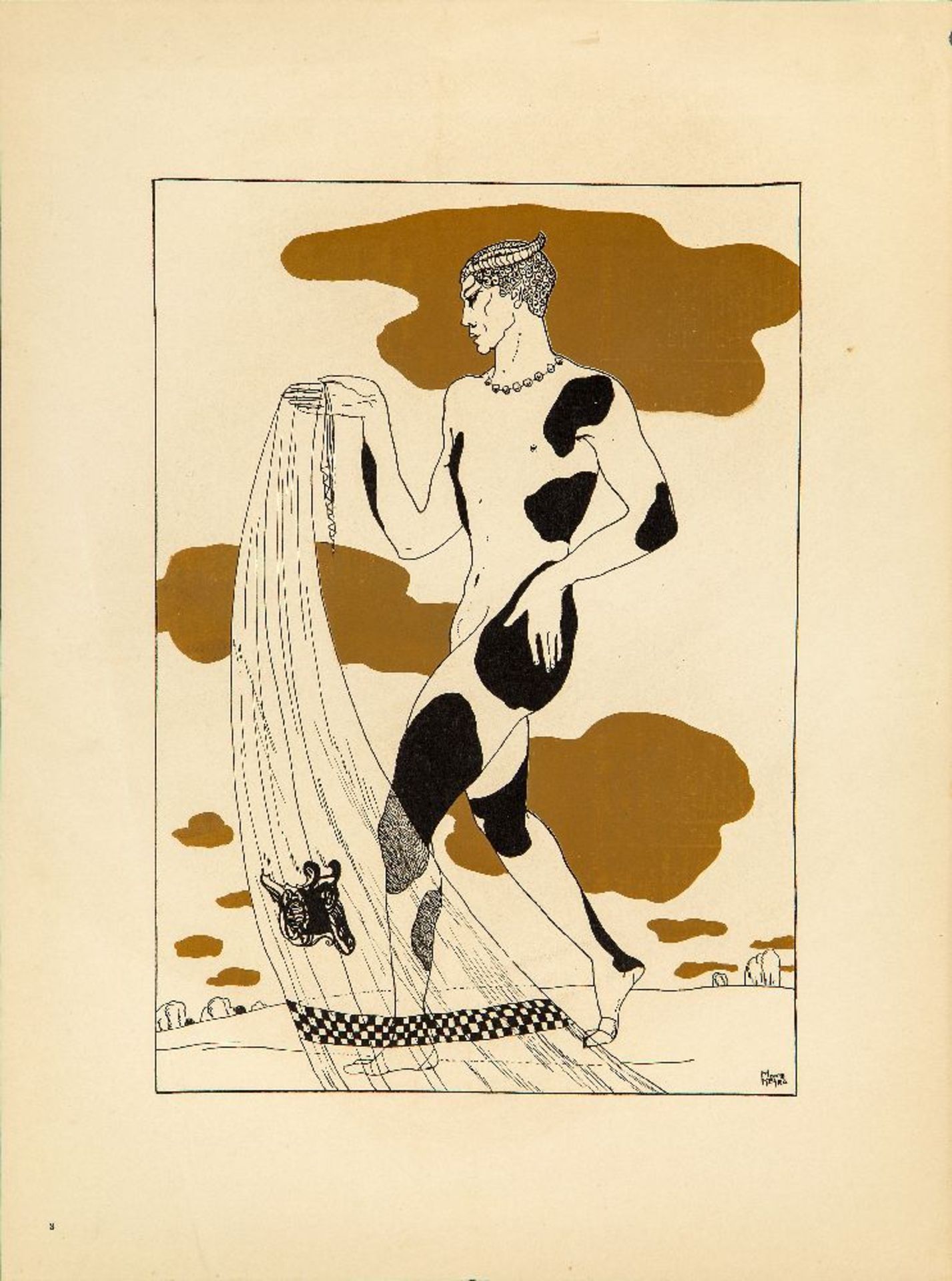 Arthur Litt (French 1905-1961), watercolour on paper, six fabric designs, c.1930/40, two stamped - Bild 7 aus 9