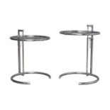 Eileen Gray (British 1878-1976), a pair of model 'E1027' glass and chrome side tables for Vereinigte