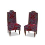 Jean-Marie Rothschild (French 1902-1998), a pair of Macassar ebony and upholstered low chairs, Circa