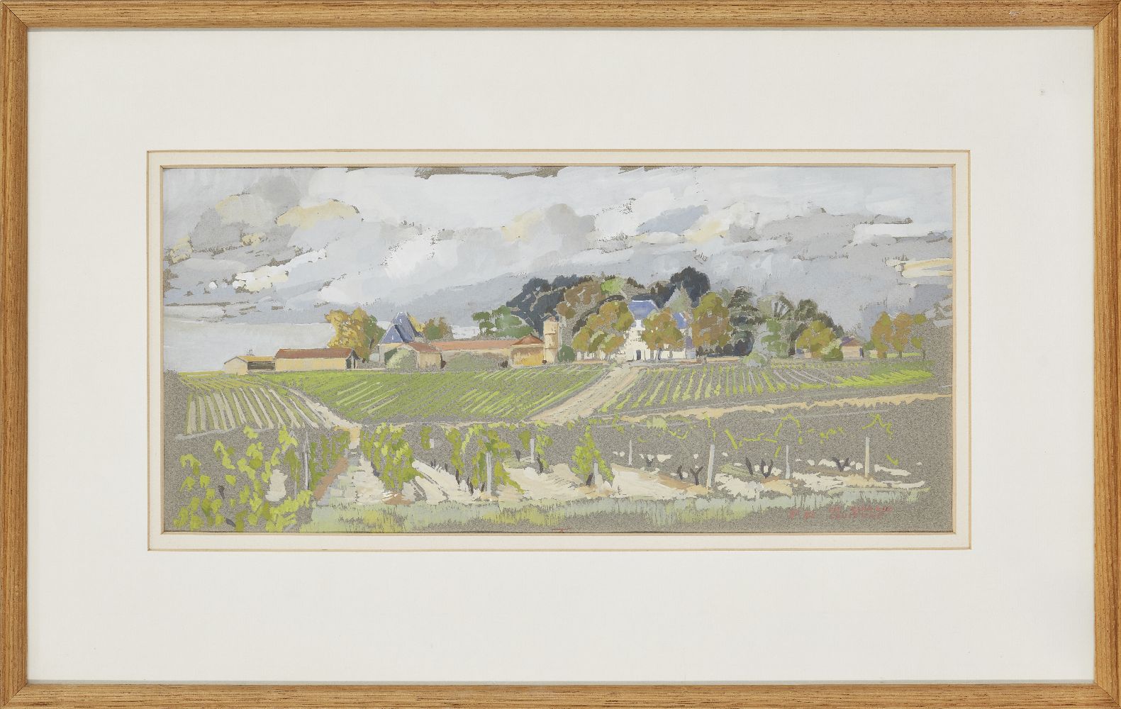 Tom Pomfret, British 1920-1997 - Chateau Guiraud, 1981; gouache on paper, signed with initials, - Image 2 of 6