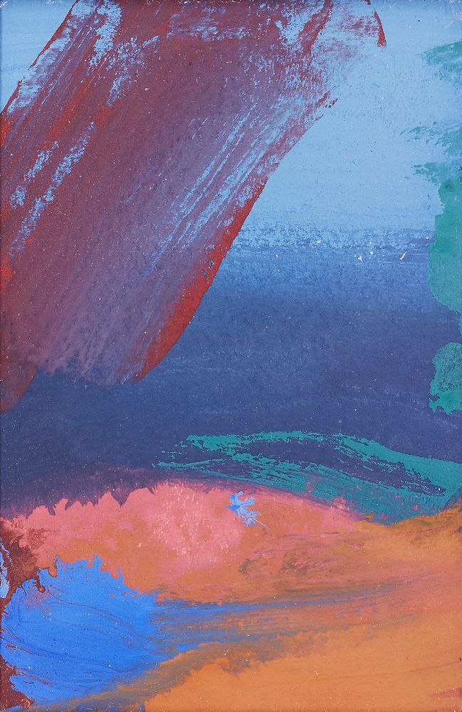 John Miller FRSA, British 1931-2002 - Abstract Landscape; acrylic on paper, 11.6 x 7.8 cm: - Image 7 of 9